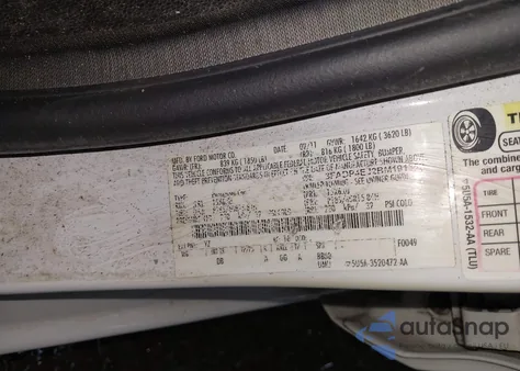 2011 Ford Fiesta Se z USA, uszkodzony, nr VIN 3FADP4EJ2BM191352